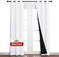 NICETOWN White Blackout Curtains 80 inches Long, 2 Pieces, Full Light Blocking by NICETOWN
