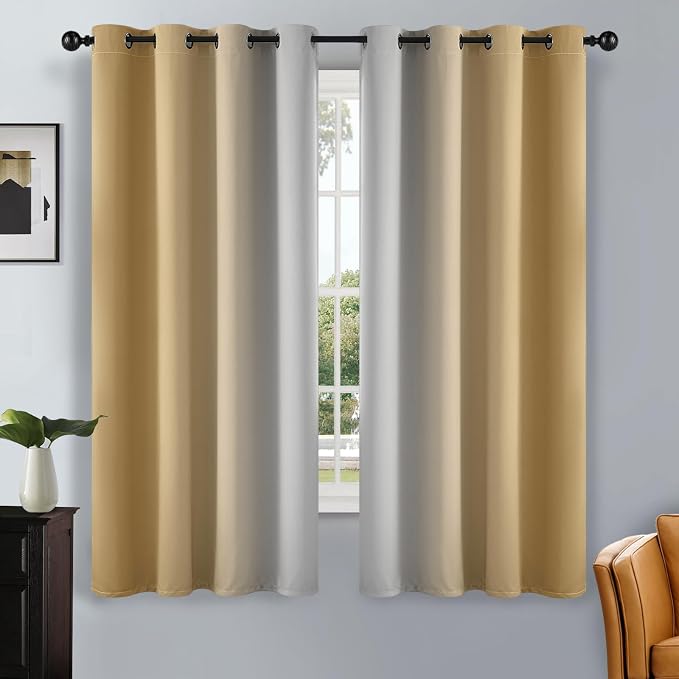 SimpleHome Ombre Room Darkening Curtains 63 inches Length by SimpleHome
