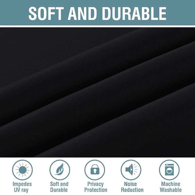 H.VERSAILTEX Blackout Curtains for Bedroom Black Out Curtains 102 inch Thermal - Image 4