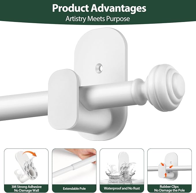 KAMANINA Curtain Rods No Drilling - Image 9