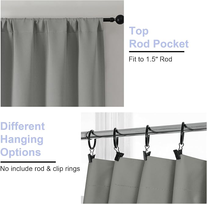 Simplebrand Ava Light Grey Blackout Curtains - Image 4