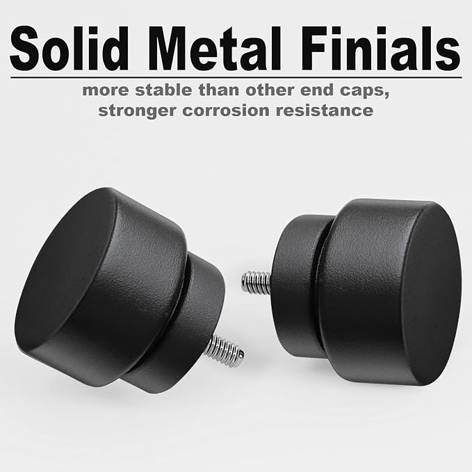 Lootkell Modern Matte Black Curtain Rods - Image 2