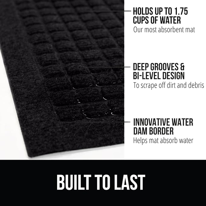 GORILLA GRIP® Ultra Absorbent Front Door Mat Outside Entrance, Traps Dirt and - Image 2