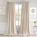 MIULEE Back Tab Cream Beige Curtains 120 Inch Long 2 Panels Set by MIULEE