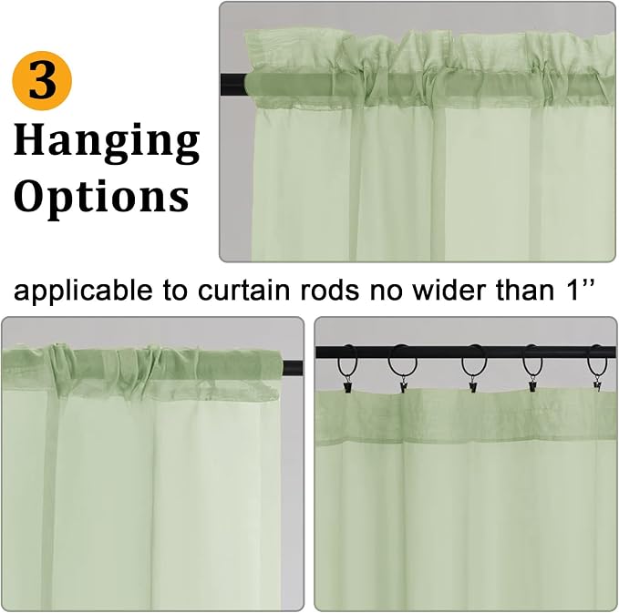 Gwine Light Green Sheer Curtains - Image 4