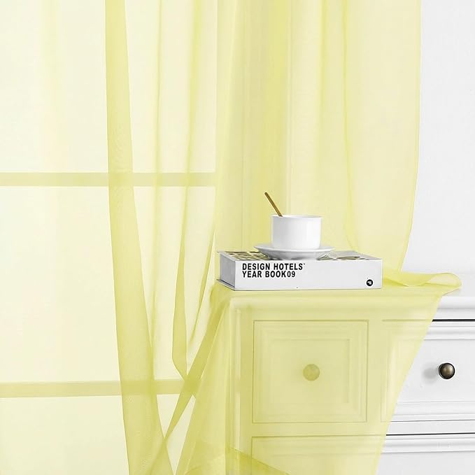 Chyhomenyc Sheer Curtains 54 Inch Long 2 Panels Set - Image 8