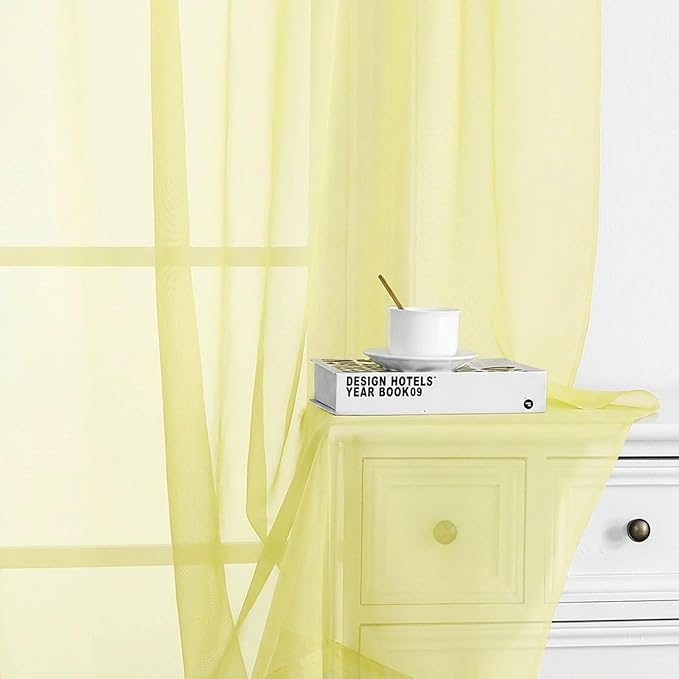 Chyhomenyc Sheer Curtains 72 Inch Length 2 Panels - Image 8