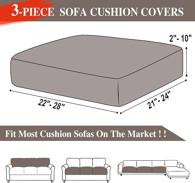 Couch Cushion Covers Seat Cushion Cover Stretch Couch Cover Separate Sectional - Image 6