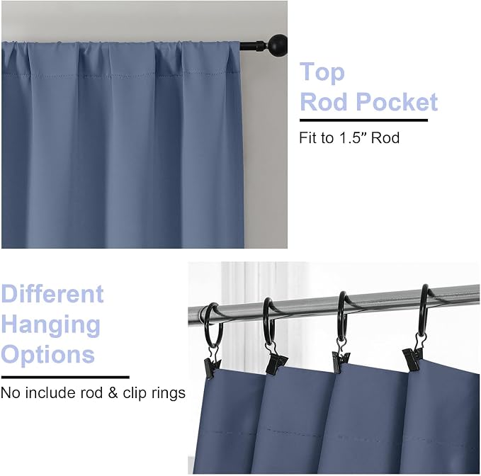 Simplebrand Ava Denim Blackout Curtains - Image 4