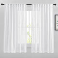 NICETOWN White Sheer Linen Curtains Natural Style, Rod Pockets & Back Tab by NICETOWN