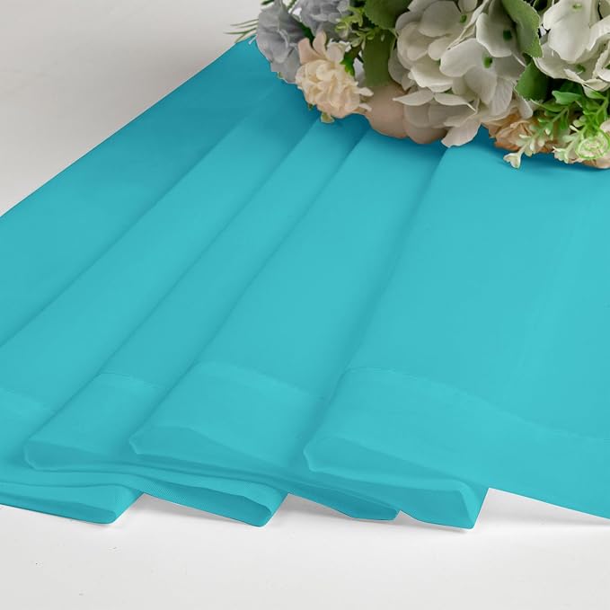 OVZME Turquoise Sheer Curtains 78 Inches Long 2 Panels - Image 6