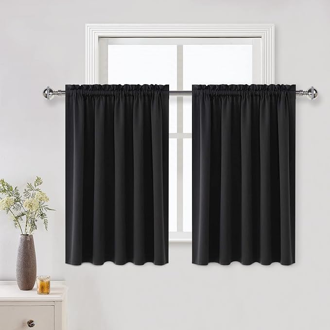 DWCN Short Black Blackout Curtains by DWCN