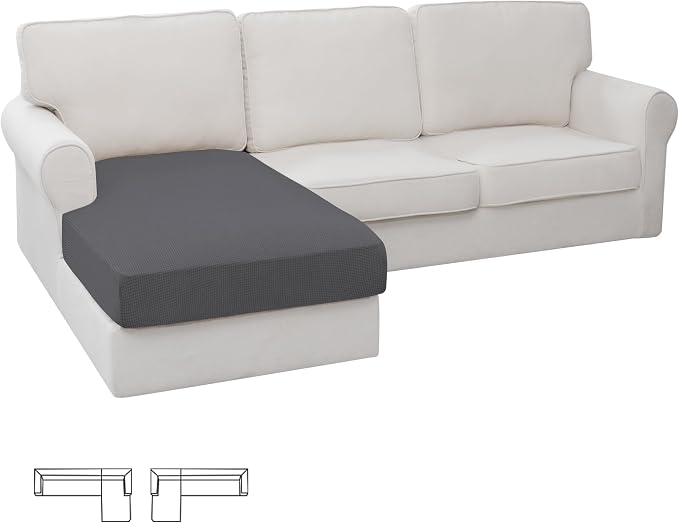 Easy-Going Stretch Sectional Couch Covers 1 Piece Chaise Lounge Slipcover L by Easy-Going