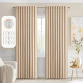 MIULEE Back Tab Beige Curtains 84 Inch Length 2 Panels Set by MIULEE
