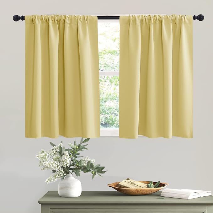RYB HOME Short Light Yellow Curtains by RYBHOME