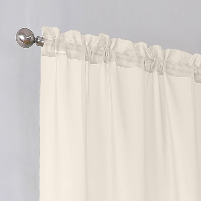 Simplebrand Cream Sheer Curtains, 2 Panels Set - Image 4