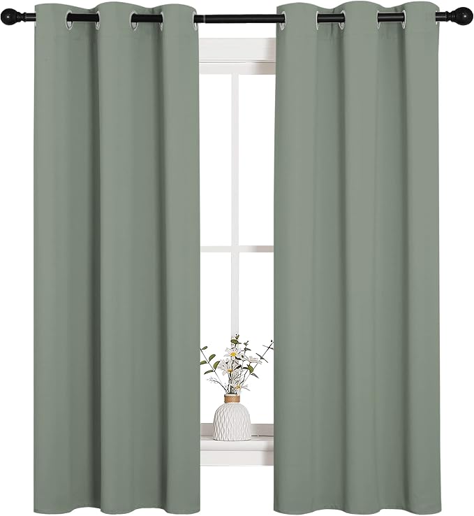 NICETOWN Bedroom Curtain Panels Blackout Draperies, Thermal Insulated Solid - Image 2