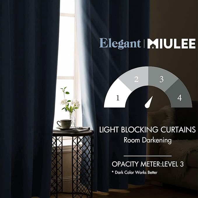 MIULEE Blackout Curtains for Bedroom Living Room Thermal Insulated Room - Image 2