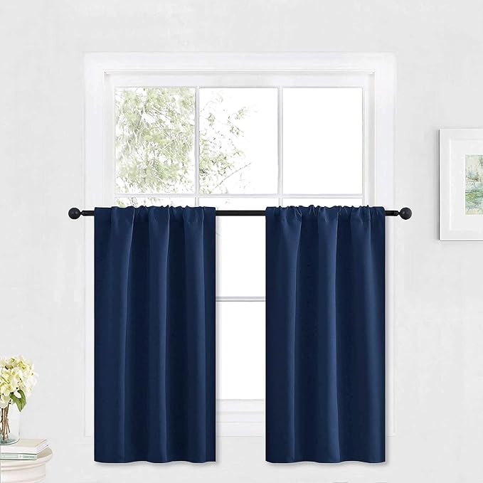 RYB HOME Kitchen Blackout Curtains Over Sink 36 inch Length, Rod Pocket Summer by RYBHOME
