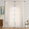 OVZME Cream Bedroom Curtains 2 Panel Sets 90 Inch Length, 59 Inch Extra Wide by OVZME
