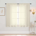 Cream Window Sheer Curtains 54 inch Length, Soft Airy Light Filtering Sheer by Home