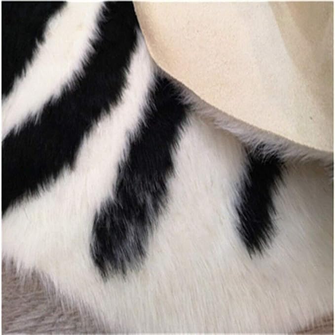 Zebra Print Rug Faux Animal Cowhide Skin Area Rug Leather Carpet Mat Large Size - Image 8