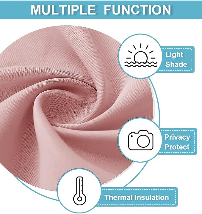 RYB HOME Blackout Cafe Curtains 30 inch Length, Short Light UV Heat Blocking - Image 2