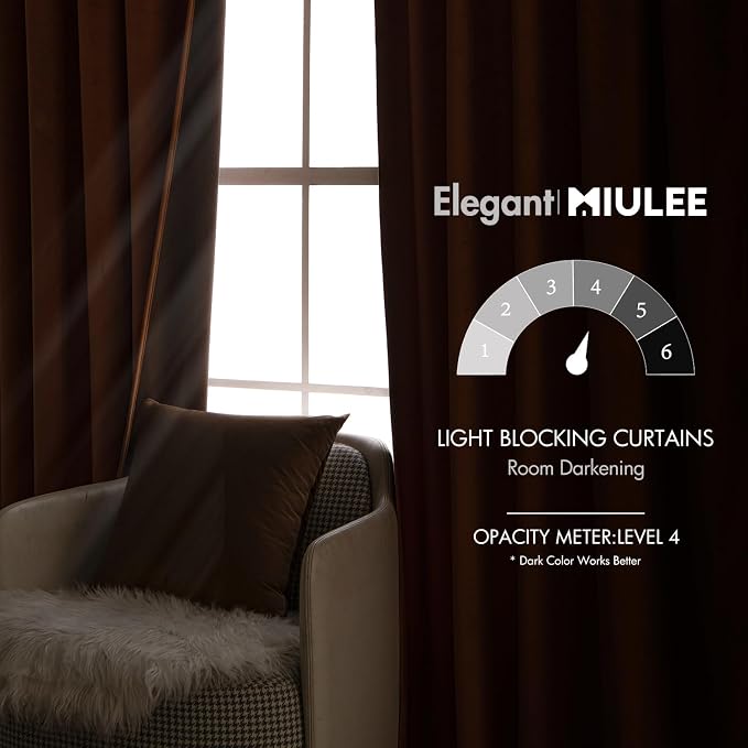 MIULEE Velvet Curtains 84 inches 2 Panels - Image 5