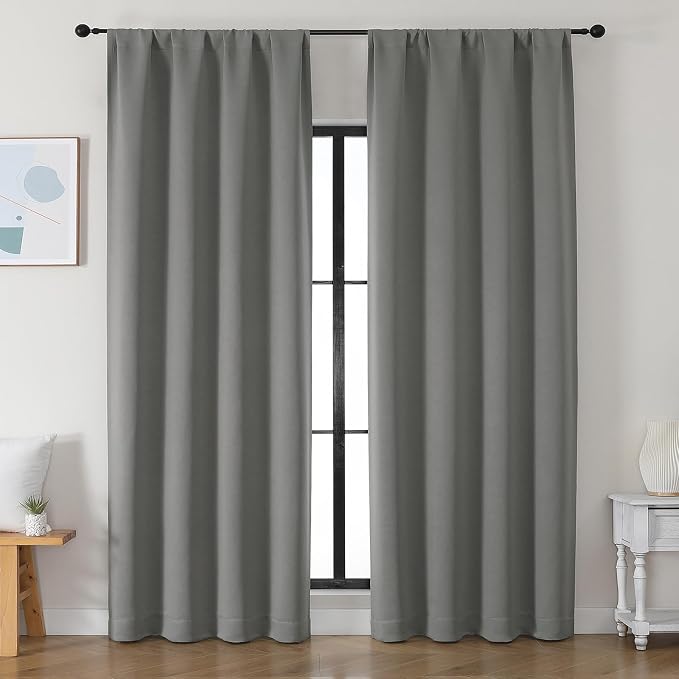 Simplebrand Ava Light Grey Blackout Curtains by Simplebrand