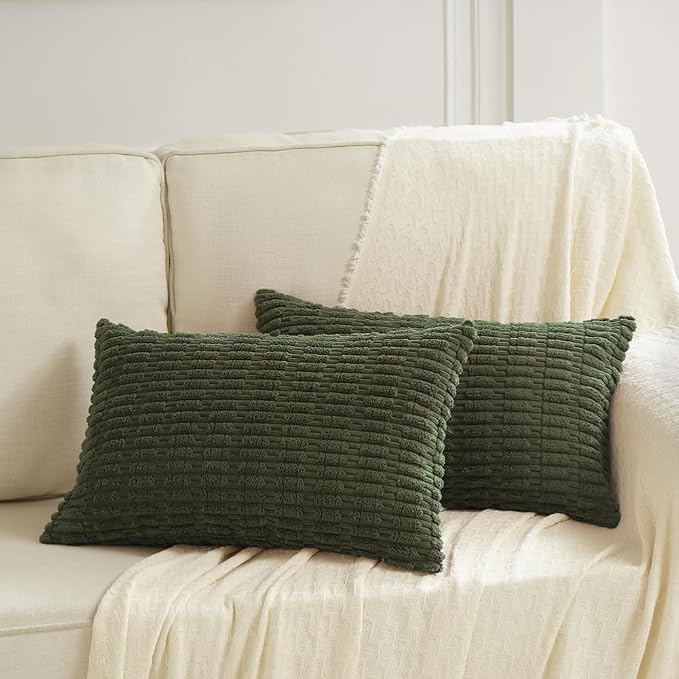 Fancy Homi 4 Packs Boho Olive Green Decorative Throw Pillow Covers 12x24 Inch - Image 6