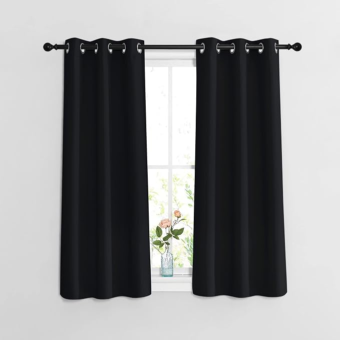 NICETOWN Black Out Curtains 54 inch Long 2 Panels Burg by NICETOWN