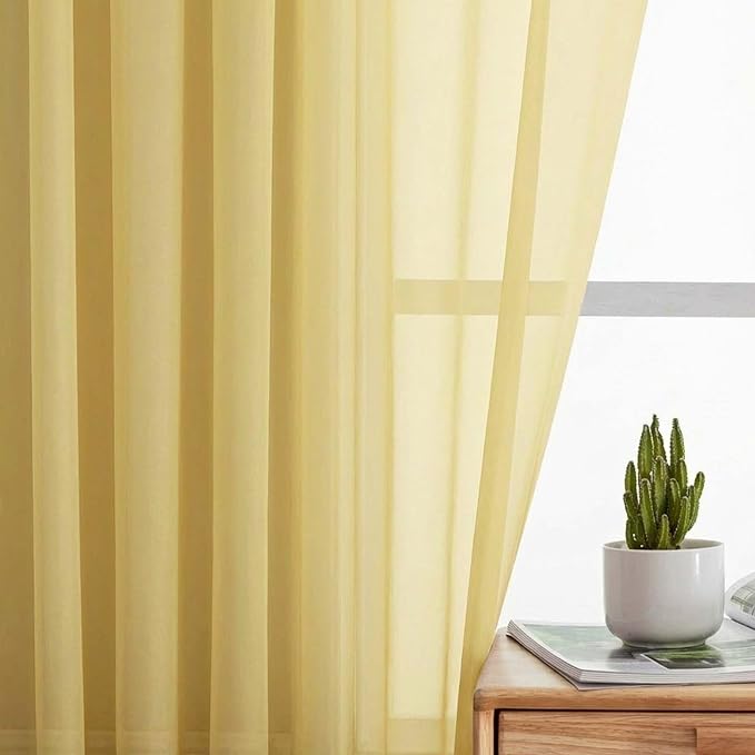 Sheer Curtains 84 Inches Long 2 Panels Set - Image 6