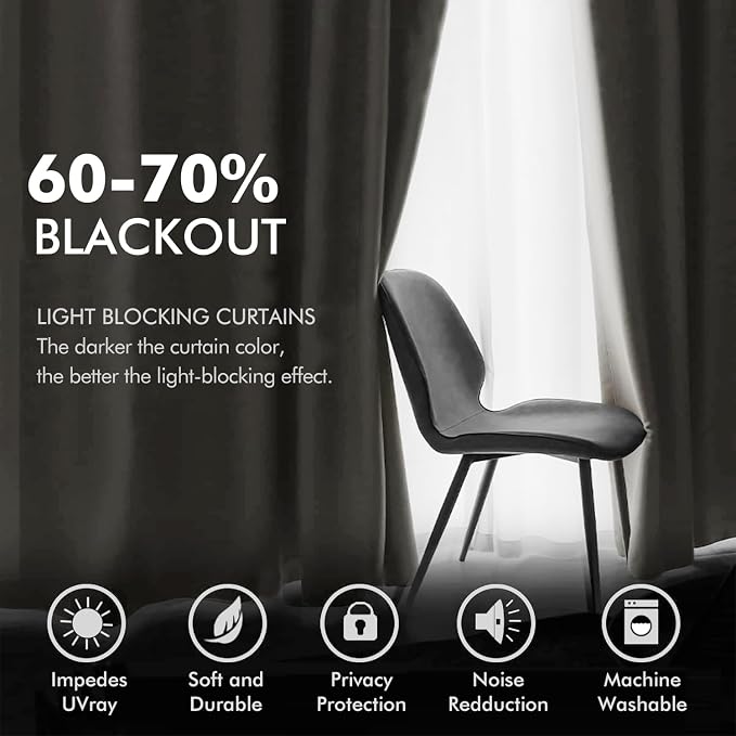 MIULEE Elegant Velvet Curtains Ivory Grommet Curtains Thermal Insulated - Image 4
