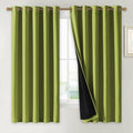 NICETOWN 100% Blackout Lined Curtains, Fresh Green, 1 Pair, 2 Thick Layers by NICETOWN
