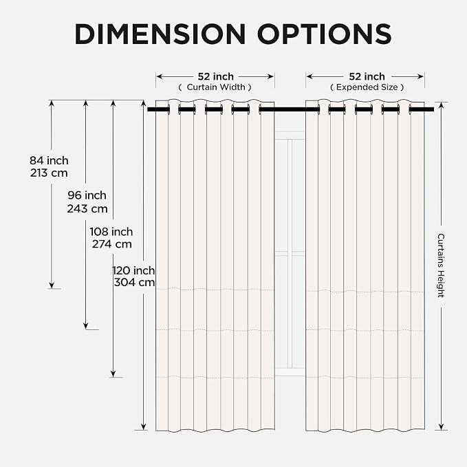 Joydeco Blackout Curtains for Bedroom 120 Inch Long 2 Panels, Room Darkening - Image 6