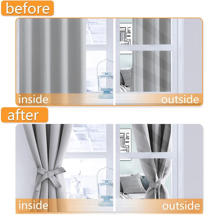 Blackout Curtains for Bedroom, 70 x 84 Inch, 2 Panels | Thermal Insulated & - Image 4
