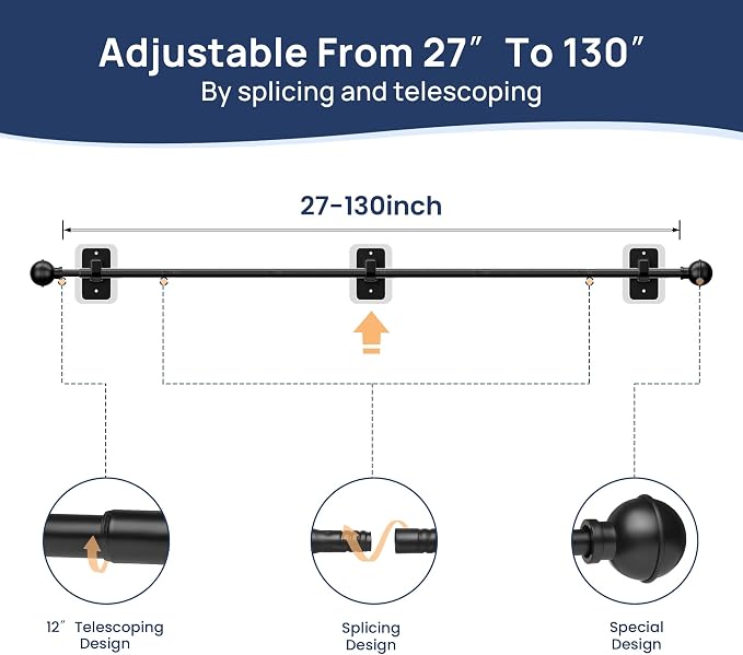 ENJOYBASICS No Drill Curtain Rods - Image 3