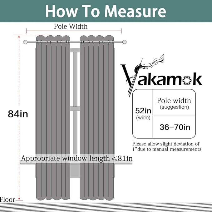Yakamok Dove Grey 100% Blackout Curtains Grommet Window Treatments - Image 7