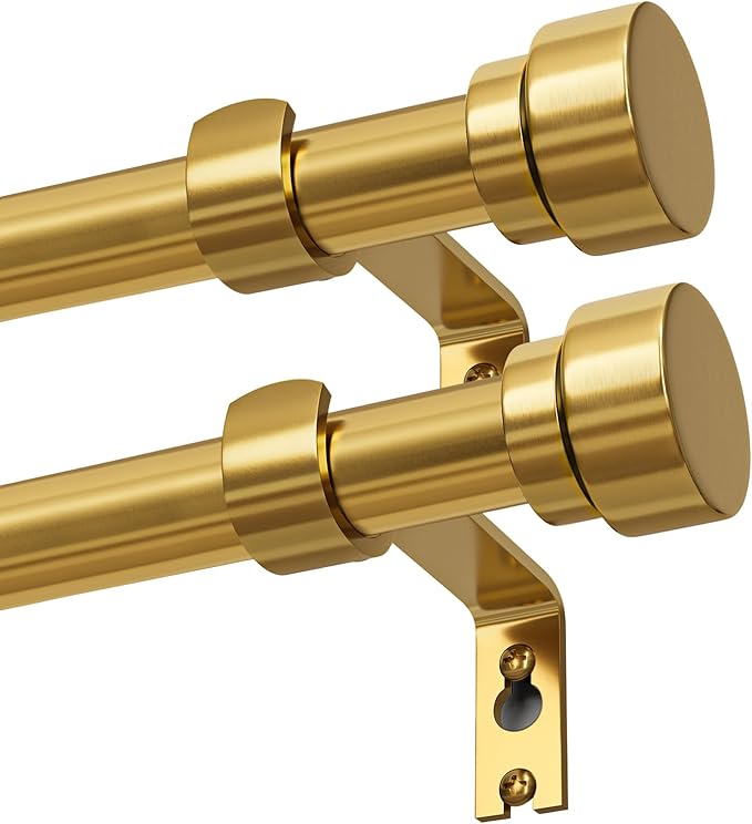 Lootkell 2 Pack Gold Curtain Rods Set by Unknown