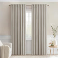 MIULEE Natural Back Tab Blackout Curtains 90 Inches Long 2 Panels Set by MIULEE