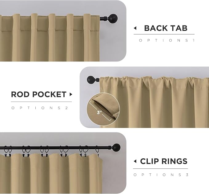 Joydeco 72 Inch Blackout Curtains - Image 2