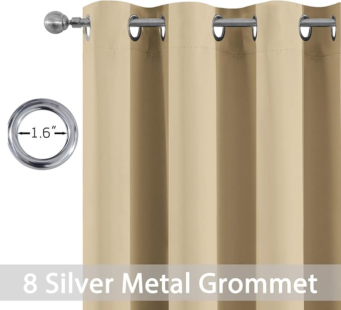 Yakamok Blackout Curtain Panels Themal Insulated Grommet Winow Curtains - Image 4