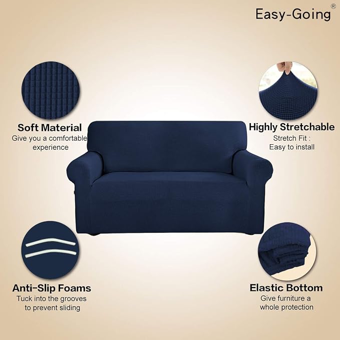 Easy-Going Stretch 4 Seater Sofa Slipcover 1-Piece Sofa Cover Furniture - Image 4
