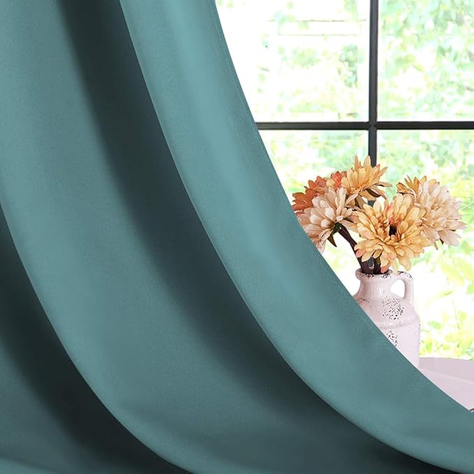 NICETOWN Window Curtain Panels, Thermal Insulated Solid Grommet Blackout - Image 5