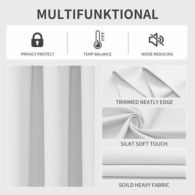 Joydeco Blackout Curtains 108 Inches Long 2 Panels Set, Thermal Insulated Long - Image 3