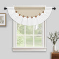 FRAMICS Farmhouse Valance Curtains, Boho Cotton Linen Kitchen Valance, Rustic by FRAMICS