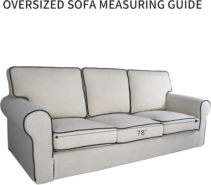 PureFit Stretch Oversized Couch Covers Fleece Sofa Slipcovers Light Gray | - Image 6