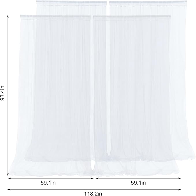 White Sheer Tulle Backdrop Curtains - Image 7