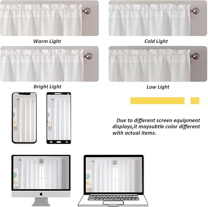 Chyhomenyc White Short Curtain Valance - Image 4