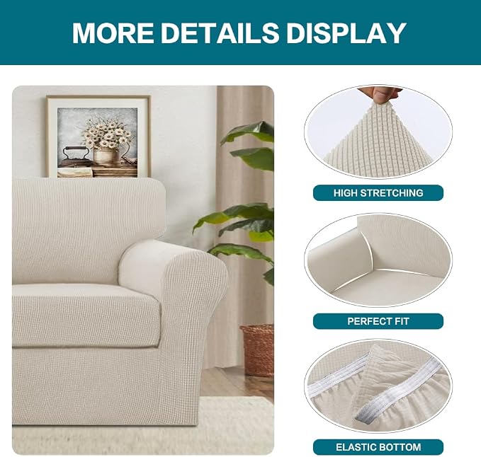 Turquoize 2 Piece Chair Covers Armchair Slipcovers - Image 4